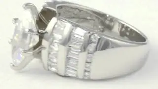 DiamonUltra&trade; CZ Platinum over Sterling Silver Ring
