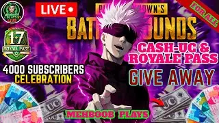 🔴CASH UC & ROYAL PASSES GIVEAWAY | 4000 SUBSCRIBERS CELEBRATION #pubg #mehboobplaysyt  #cashgiveaway