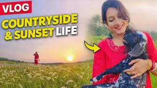 | Beautiful sunset view of a Countryside | Sunset view |#village #sunset #villagelife #vlog #viral