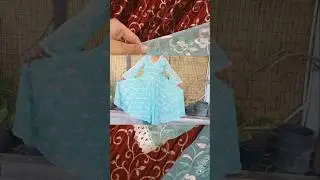 Saree &rarr;Suit || cyan colour dress made up from saree 💙 #ytshorts #trending #viral #indianfashion