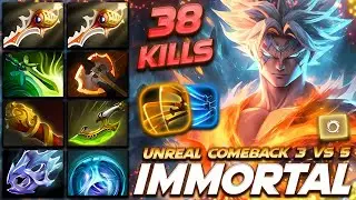 Juggernaut Immortal Comeback 3 vs 5 - 38 FRAGS - Dota 2 Pro Gameplay [Watch & Learn]