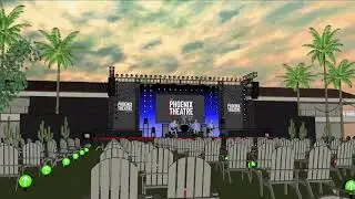 Outdoor stage flyover rendering