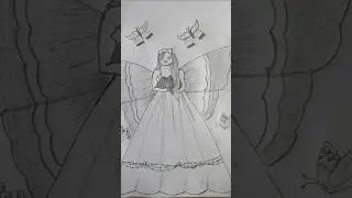 How to draw princess girl with big wings #pencilsketch #art #speeddraw # unique