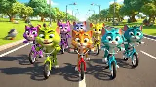 Hilarious Cat Bike Race Pileup! You Won't Believe It! || New Cartoon Video 2025 || Kido Cartoon