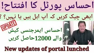 Ehsas Emergency cash program / Ehsas Lobour program Application portal / new ehsas portal launched