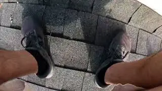 Detaching 350 linear feet of gutter helmet☘️ #roofsales #roofhustler #roofing #gopro 
