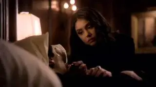 TVD 2X22 Damon Katherine  Katherine takes Damon Klaus's blood to heal him