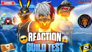 GUILD TEST REACTION 😱 | FF LIVE 1v2 | FOR XRG GUILD | Free Fire #fflive #freefire #liveguildtest