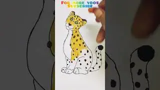 Easy way to draw Leopard🐆 #youtube #leopard #viral