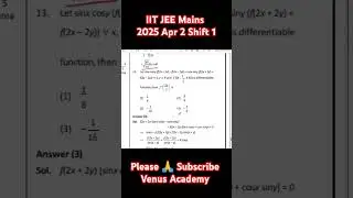 #mathematics  #IIT #JEE #Mains 2025 #April 2nd Shift 1 question paper Solutions #viral #iitjeemaths