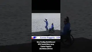 New World Record for Seated Men&rsquo;s Jump! Connor Poggetto w/ 94ft! #iwwf #teamusa #waterskiing