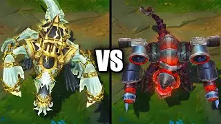 Broken Covenant Cho'Gath vs Battlecast Prime Cho'Gath Skins Comparison (League of Legends)