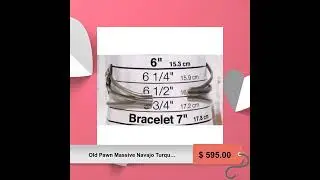 Old Pawn Massive Navajo Turquoise Bracelet Blossom Design Sterling Silver