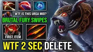 NEW OP MID URSA First Item Mask of Madness 2 Sec Delete Any Hero with 100% Full Fury Swipes Dota 2