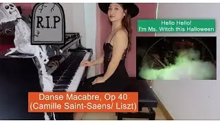 Eve K plays Danse Macabre Camille Saint Saens/ Liszt piano best Halloween spooky music