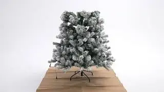 Prelit Snow Flocked Artificial Full Christmas Tree with 11 Light-Modes for Home, Party Decoration