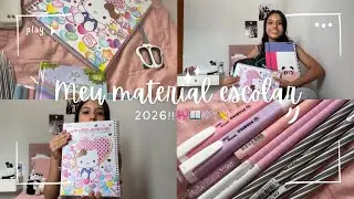 Mostrei TUDO do meu material escolar 2026!!🩷🫣🫶🏼