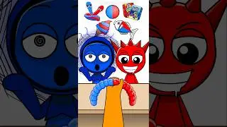 Blue vs Red Emoji Mukbang