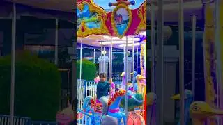 😍🎠 This chubby girl on the carousel makes the ride look even more adorable!