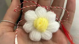 Tutorial - Martisor margareta crosetat/crochet daisy brooch #crochettutorial #crochetflower