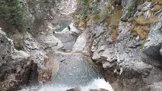 ontop of junction falls, junction creek trail kananaskis alberta.