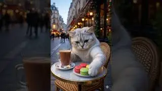 My French Cat Life: Coffee & Macaron Mornings! ☕️ #cat #kitten #catattitude #cute