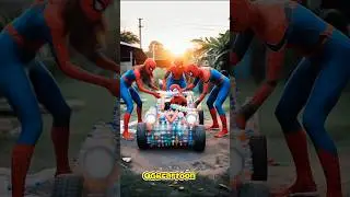 Spider-Man and Hulk with Families build a giant car bottle  #marveltoys#hulk #spiderman #shorts