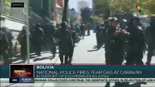 Bolivia: National police fire tear gas at caravan in support of Evo Morales in La Paz