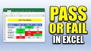 🔥 Excel में 1 Second में Pass/Fail Mark करें! 99% Students नहीं जानते ये Trick!