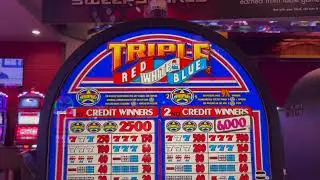 Сессия с 3 барабанами и высоким лимитом. 25 долларов за Double Diamond Deluxe, Triple Red White a...