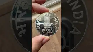 Indian 550 Rupees silver commemorative coin #coin #status #short #currency #collection #silvercoins