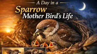A Day in a Sparrow Mother Bird&rsquo;s Life | Emotional Nature Story (AI Wildlife) #animalmother #sparrow