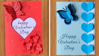 2 Valentine&rsquo;s Day Card Designs | Red & Blue Handmade Paper Cards
