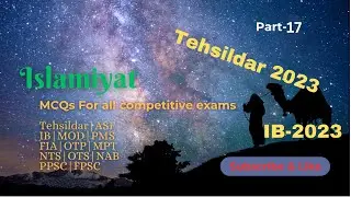 Islamiyat MCQs P-17 | PPSC FPSC Tehsildar 2023 FIA ASF MPT NTS IB JOBS