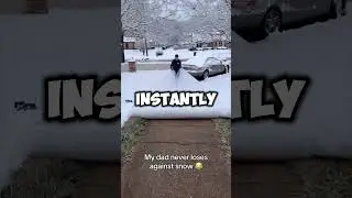 Dad&rsquo;s GENIUS Snow Hack Leaves Everyone Stunned! ❄️🔥 No Shovelling Needed! #snowfall #viralmoment