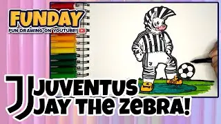 How to Draw Juve Mascot Jay the Zebra 🦓 #footballdrawing #juventus  #zebra #funday #cheapartsupplies