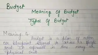 Master Budget | Types Of Budget | Meaning Of Budget | Master Budget & Functional Budget