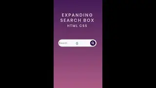 Expand Search Box HTML CSS Only | Search Bar