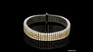18K Gold White & Fancy Natural Yellow Diamond Bracelet JL AUB 101 - Jewelove