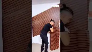 wooden wallpaper for wall, wallpaper installation idea, unique wallpaper installation, wooden panel