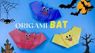 Halloween Origami | Cute and Easy Bat instructions