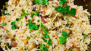 Tasty Mushroom Rice Recipe | Mushroom Fried Rice | Mushroom Recipe | Mushroom Curry Recipe | Tasty