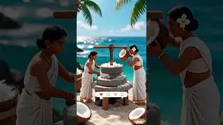 Miniature People Making Coconut Drinks 🌴