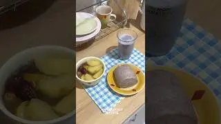 Traditional Chinese Wellness Breakfast: Start Your Day with Steamed Apples, Buns and Black Soy Milk