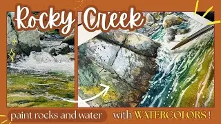 How I approach painting complex subject. Painting ROCKY CREEK. WATERCOLOR tutorial.