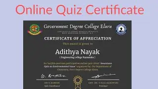 Awareness Quiz on environmental issue 2020 | Free Certificate