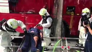 Exercise Heartbeat: Decontamination carried out outside One Marina Boulevard