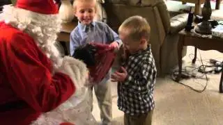 Santa visits Grandma Debbie's house