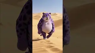 The fat orange cat turned the leopard into a purple leopard! #funny #fat #animals #cartoon #cat