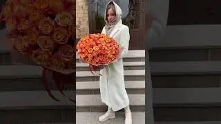101 оранжевая роза 3D #цветымосква